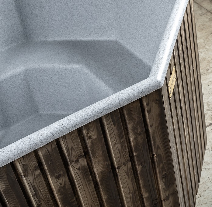 badefass - grand - light granit - grey - close up